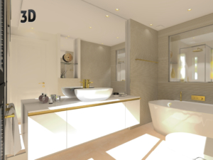 Réalisation 3D Bathroom - Glamhouse